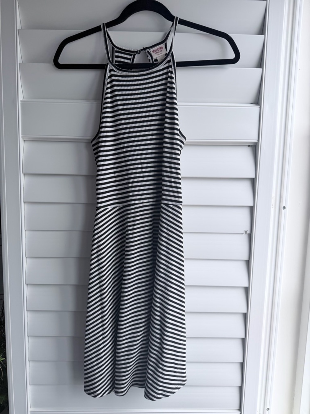 3 for $30 Massimo Striped Halter A-Line Dress in Black & White
